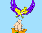 Coloring page Eagle recycling painted byloiu