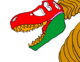Coloring page Tyrannosaurus Rex skeleton painted byelsu