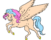 Coloring page Pegasus flying painted byNoel By Color