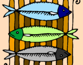 Coloring page Fish painted bykta