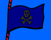 Coloring page Pirate flag painted bylena