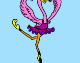 Coloring page Ballet ostrich painted bymlw