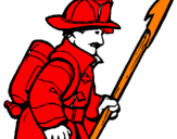 Coloring page Firefighter painted bythomas