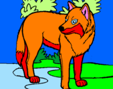Coloring page Wolf painted byisabella