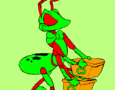 Coloring page Ant recycling painted byloiu