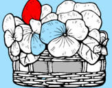 Coloring page Basket of flowers 12 painted byali