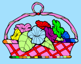 Coloring page Basket of flowers 5 painted byshirley.