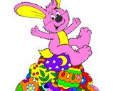 Coloring page Easter bunny painted bykoshuk