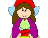 Coloring page Pilgrim girl painted bylena