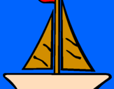 Coloring page Sailing boat painted by1000000000000000000000000