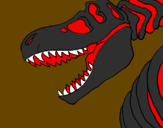 Coloring page Tyrannosaurus Rex skeleton painted byDavid