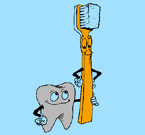 Coloring page Tooth and toothbrush painted byyisroel