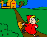 Coloring page Little red riding hood 3 painted bya gus