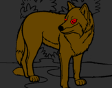 Coloring page Wolf painted byETHAN
