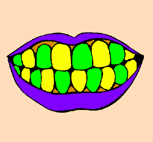 Coloring page Mouth and teeth painted byguarro