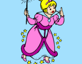 Coloring page Fairy godmother painted byEllie age  6