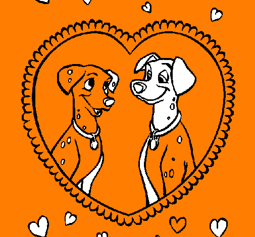 Coloring page Dalmatians in love painted byjcdedfghjuqtfryjuiq2gt6uk