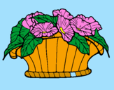 Coloring page Basket of flowers 9 painted bybryana