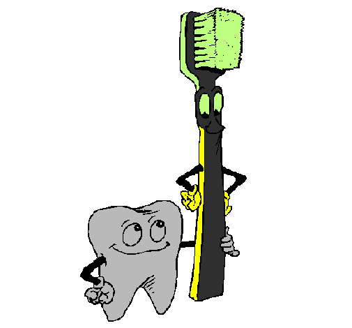 Coloring page Tooth and toothbrush painted byMenachem altman1