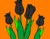 Coloring page Tulips painted byaya