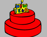Coloring page New year cake painted bygibranyramon