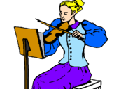 Coloring page Female violinist painted byEllie age  6