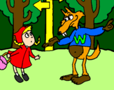 Coloring page Little red riding hood 5 painted bya gus