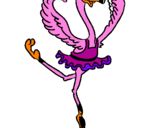 Coloring page Ballet ostrich painted byKiara