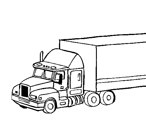Coloring page Truck trailer painted bylkjs