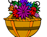 Coloring page Basket of flowers 11 painted byjane