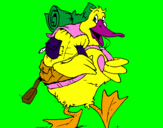 Coloring page Travelling duck painted byPAMELA C.B.