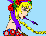 Coloring page Chinese princess painted bygiovanni correa torres
