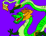 Coloring page Chinese dragon painted byH