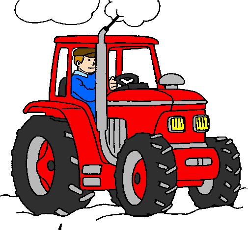 Coloring page Tractor working painted byMe