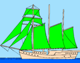 Coloring page Sailing boat with three masts painted by679895YRE87T5OE8T5URE5Y7R