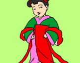 Coloring page Chinese girl painted bygiovanni correa torres