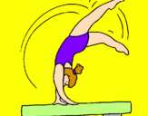 Coloring page Exercising on pommel horse painted bycalissa.