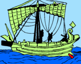 Coloring page Roman boat painted byanonymous