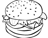 Coloring page Hamburger with everything painted bymay