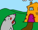 Coloring page Three little pigs 14 painted bypingui
