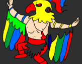 Coloring page Mayan shaman painted byETHAN
