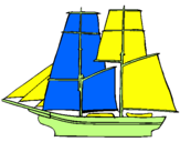 Coloring page Sailing boat painted by%%%%%%%%%%%%%%%%%%%%%%%%%