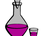 Coloring page Carafe and glass painted byvalentina