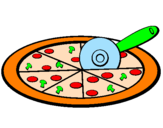 Coloring page Pizza painted byMinca