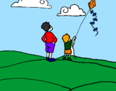 Coloring page Kite painted byDavi G R