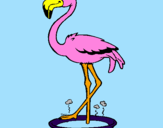 Coloring page Flamingo with soaking feet  painted bymlw