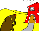 Coloring page Three little pigs 14 painted byomar
