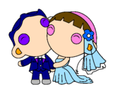 Coloring page Just married II painted bymaryfer