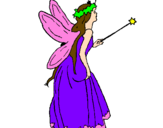 Coloring page Fairy with long hair painted byhopelaud