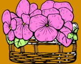 Coloring page Basket of flowers 12 painted bymilla